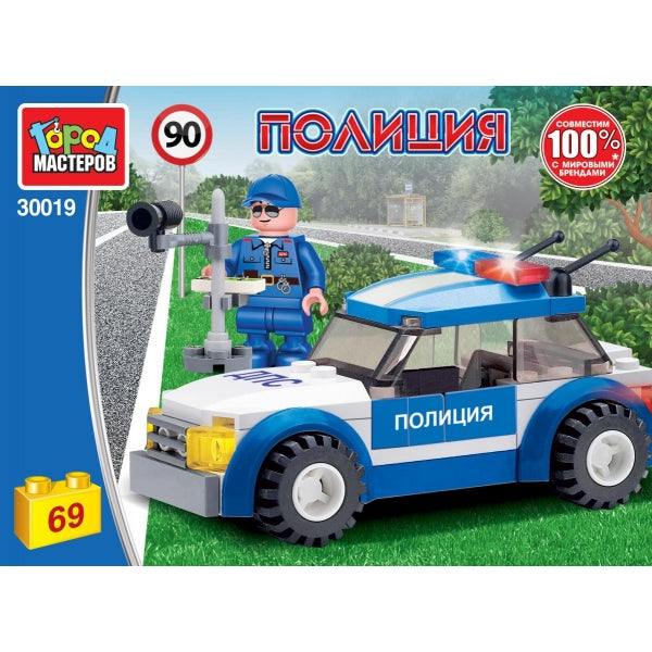 Конструктор полицейская машина, 69 дет. Город мастеров в кор.2*18шт