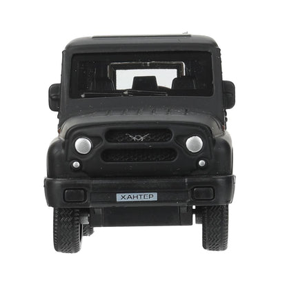 Machine en métal UAZ ХАНТЕР 10,5 cm, inertie, МАТОВЫЙ noir, cor. Parc technologique dans le cor.2*36шт