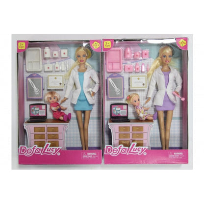 НАБОР ИЗ 2-Х КУКОЛ (КУКЛА-ДОКТОР И РЕБЕНОК) С АКСЕСС., В АССОРТ. В КОР. в кор.2*12наб