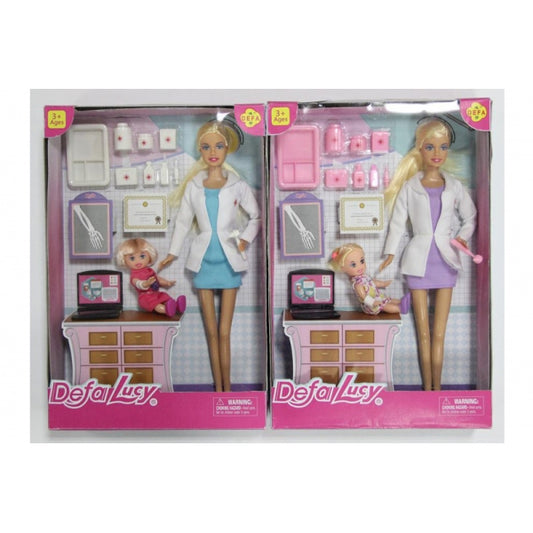 НАБОР ИЗ 2-Х КУКОЛ (КУКЛА-ДОКТОР И РЕБЕНОК) С АКСЕСС., В АССОРТ. В КОР. в кор.2*12наб