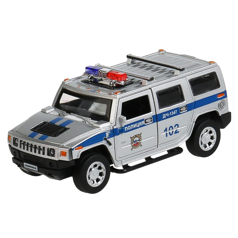 Machine en métal "hummer h2 policia" 12 cm, ouverte, inerte, серебристый в кор. Parc technologique dans le cor.2*36шт