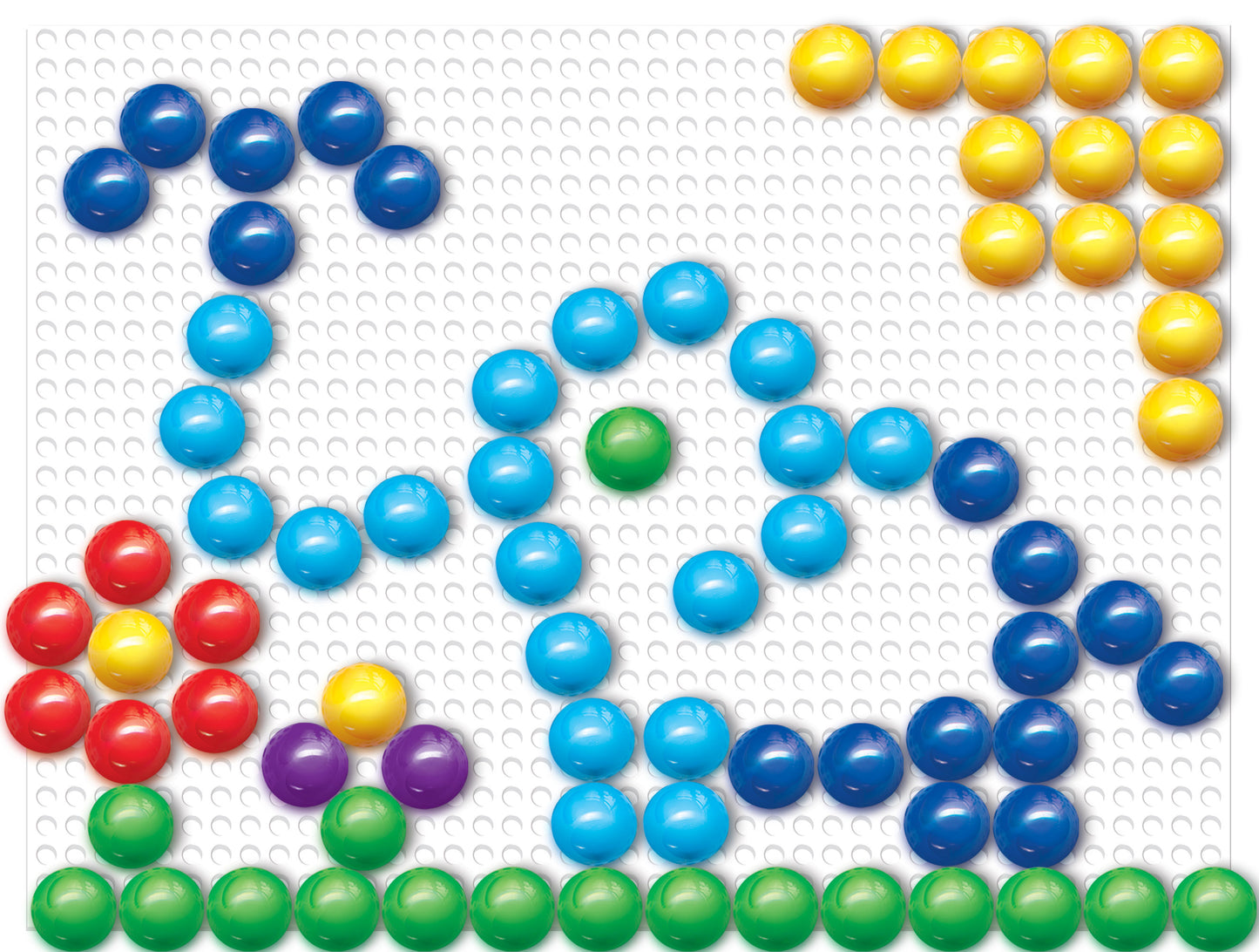 Мозаика комбинированная. 270 фишек, 6 цветов, 2 поля (10мм, 15мм, 20мм)