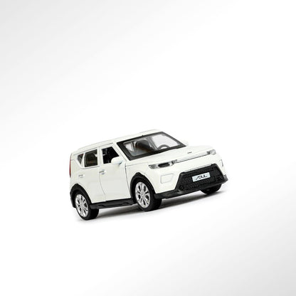 Машина металл KIA soul длина 12 см, двери, багаж., инерц, белый, кор. Технопарк в кор.2*36шт