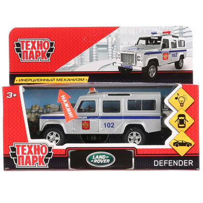 Machine en métal pour LAND ROVER DEFENDER ПОЛИЦИЯ 12 cm, dv, sac, in, cor. Parc technologique dans le cor.2*36шт