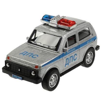 Machine en métal LADA ПОЛИЦИЯ 10 см, инерция, кор. Parc technologique dans le cor.2*96шт
