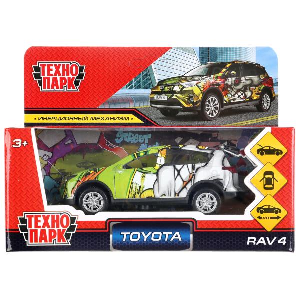 Machine en métal TOYOTA "toyota rav4 графити", dlinna 12cm, inert, dans assortiment. dans le cor.Технопарк dans le cor2*36шт