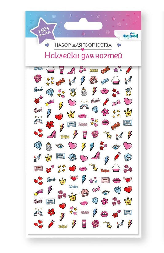 Набор детских наклеек д/ногтей.Милые сладос.,07432