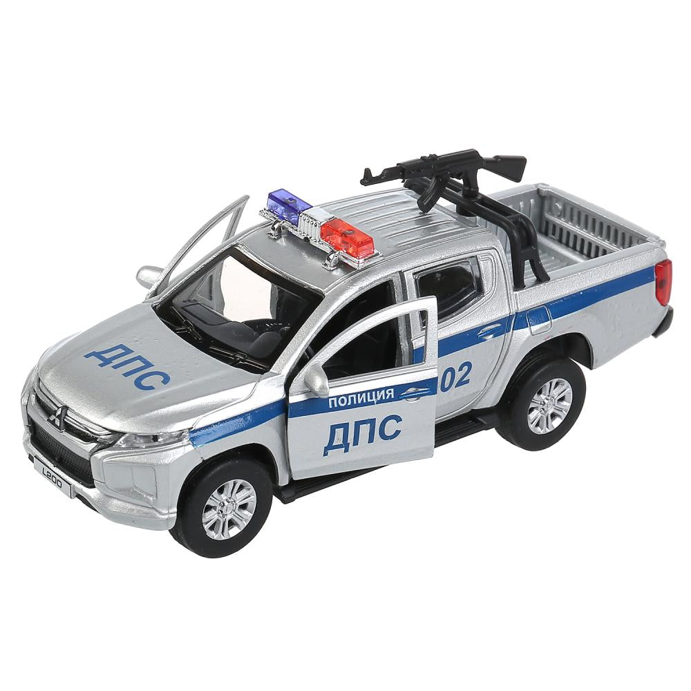 Машина металл MITSUBISHI L200 PICKUP ПОЛИЦИЯ 13 см, двери, багаж, кор. Технопарк в кор.2*36шт