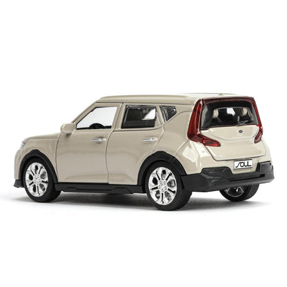 Машина металл KIA soul длина 12 см, двери, багаж., инерц, золотистый, кор. Технопарк в кор.2*36шт