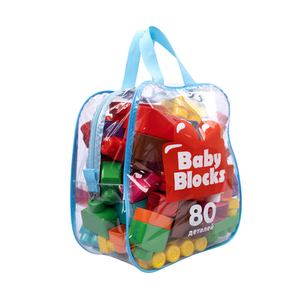 Конструктор пластиковый "Baby Blocks" 80 дет (сумка)