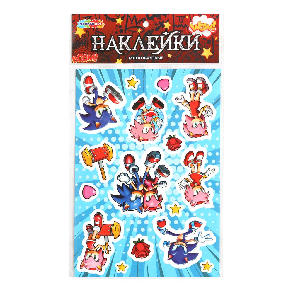 Наклейки бумажные, а5, розовый Соник МУЛЬТИ АРТ в кор.500шт