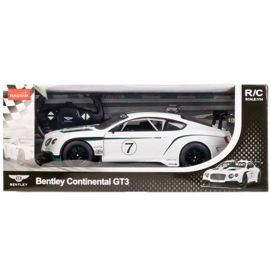 МАШИНА Р/У RASTAR BENTLEY CONTINENTAL GT3 1:14 СО СВЕТОМ, ЦВЕТ БЕЛЫЙ В КОР. dans le cor.6шт