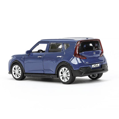 Машина металл KIA soul длина 12 см, двери, багаж., инерц, темно-синий, кор. Технопарк в кор.2*36шт