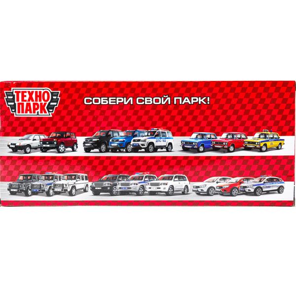 Машина металл свет-звук LADA lada 4x4, 18,5 см, дв, кап, баг,инер,черн Технопарк в кор.2*18шт