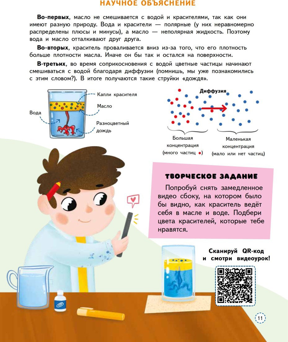 30 простых опытов с детьми дома. Наука на кухне. Видеозанятия - внутри под QR-кодом!