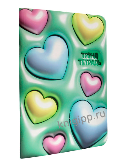 Mon Art. БЛОКНОТ в клетку Тренд Тетрадь. Сердечки