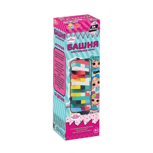 Настольная игра башня дерево, куклы, кор.22*7*7см Умные игры в кор.70шт