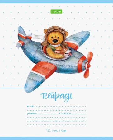 Тетрадь 12л,клетка,Милые зверушки,ассортим,12Т5C1