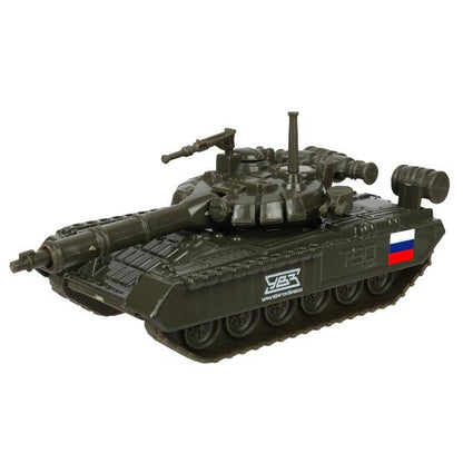 Модель металл ТАНК Т-90, 12 см, подвиж. дет., инерц.,кор. Технопарк в кор.2*24шт