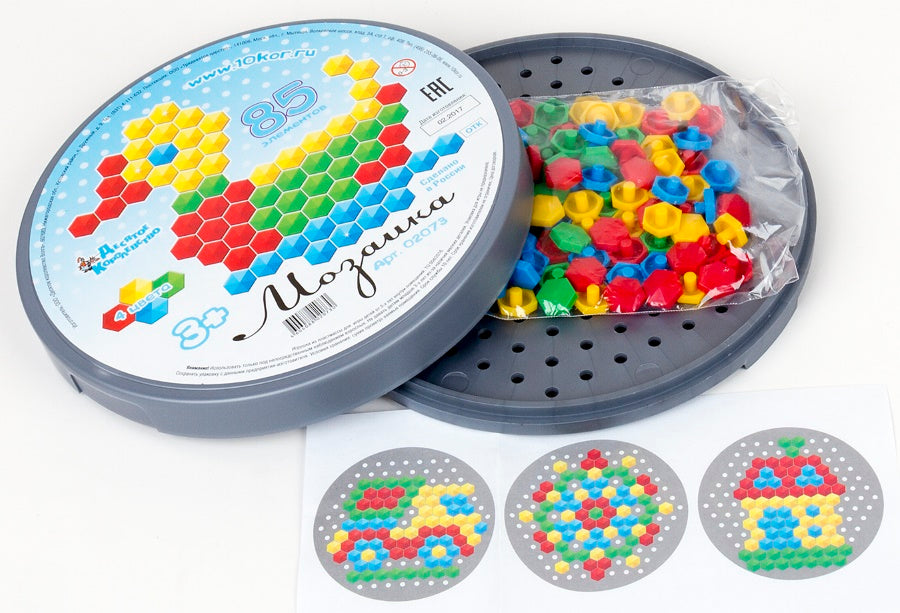 МОЗАИКА ШЕСТИГРАННАЯ 85 ЭЛ (КРУГЛАЯ ПЛАСТ.КОРОБКА) в кор.18шт