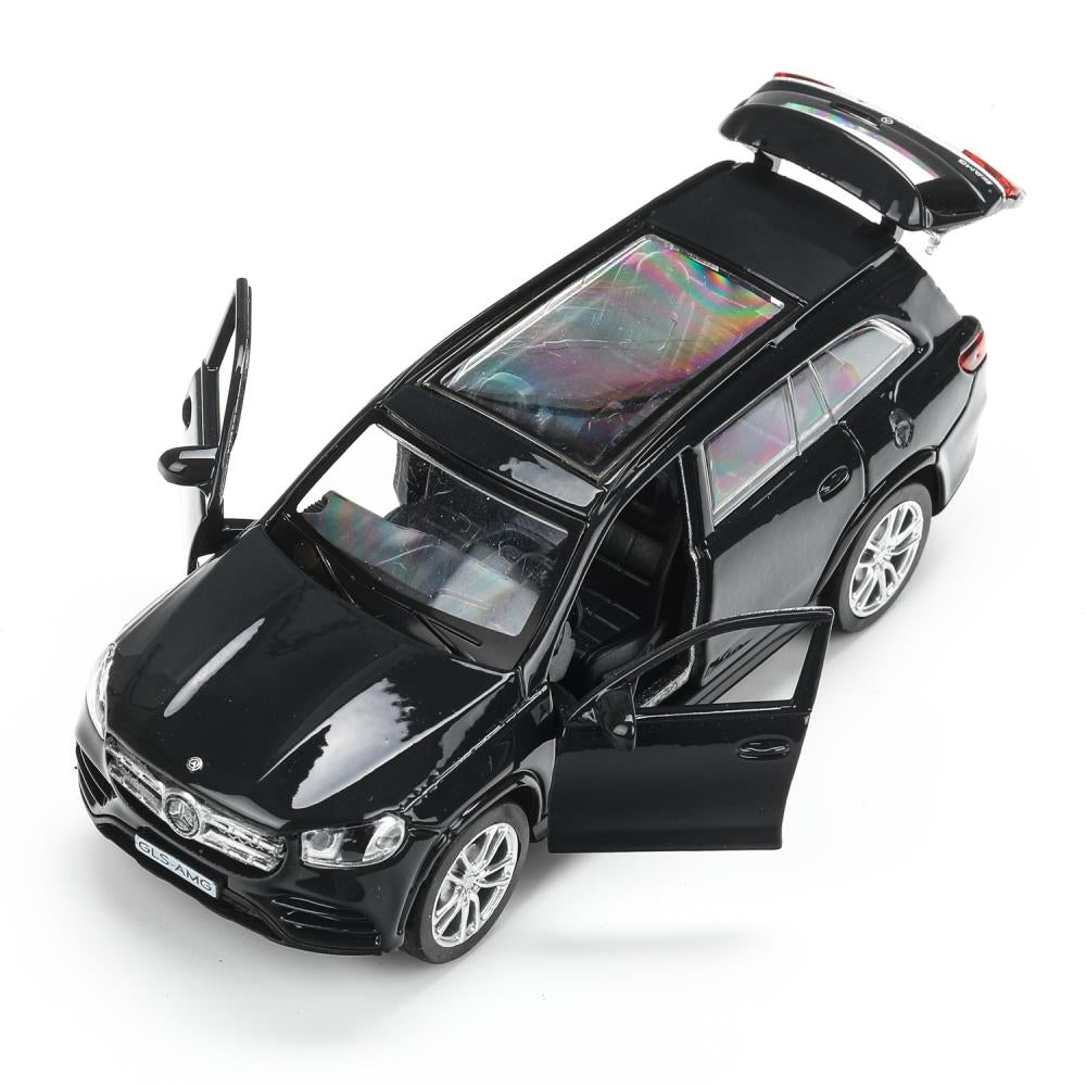 Машина металл MERCEDES-BENZ gls class amg 12см, дв,баг,ин,темно-серый, кор. Parc technologique dans le cor.2*36шт