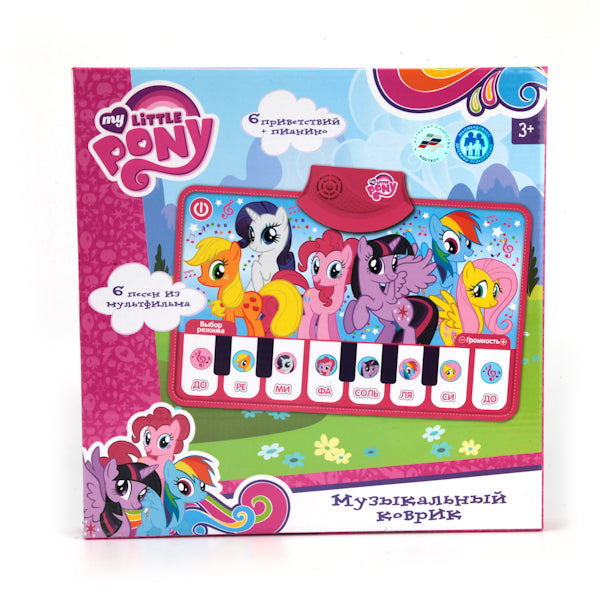 МУЗЫКАЛЬНЫЙ КОВРИК-ПИАНИНО "УМКА" MY LITTLE PONY, НА БАТ. РУССИФИЦ. В РУСС. КОР. в кор.48шт