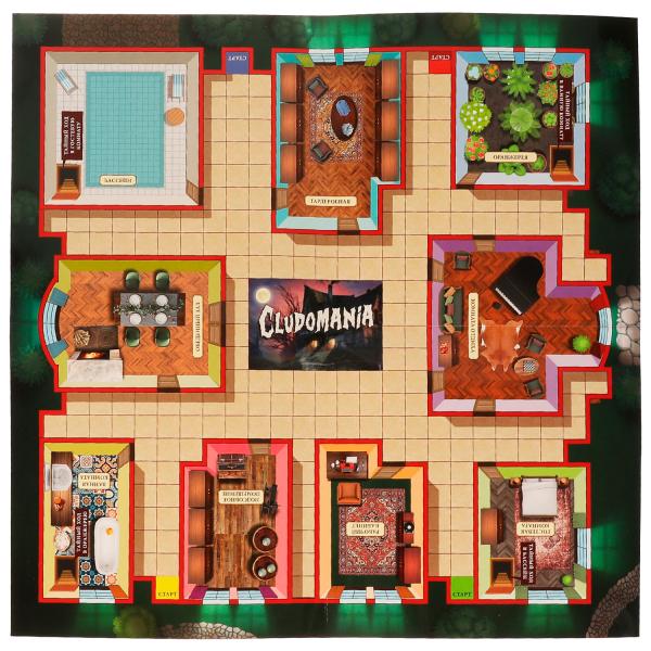 Cludomanie. Настольная игра-ходилка квадрат. 40 cartes. 250х250х55mm. Умные игры в кор.10шт