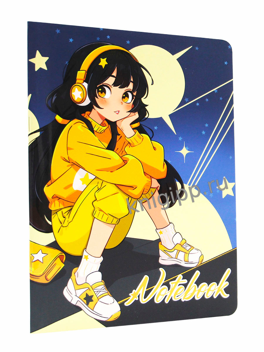 Mon Art. БЛОКНОТ в клетку Mon gros carnet. Девочка в наушниках