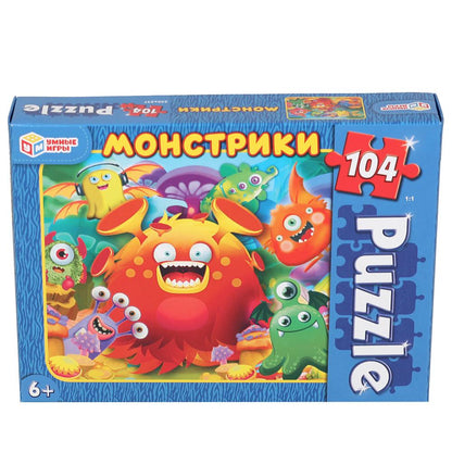 Monstres. Пазлы классические в коробке. Пазл 104 détails. Умные игры в кор.24шт