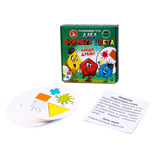 Игра настольная "Дабл. Формы и цвета" (20 карточек)