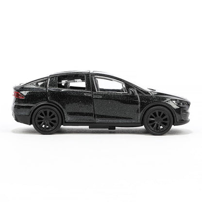 MODELX-12-BK Machine en métal tesla model x plaid 12 cm, double, noir, couleur. Parc technologique dans le cor.2*36шт