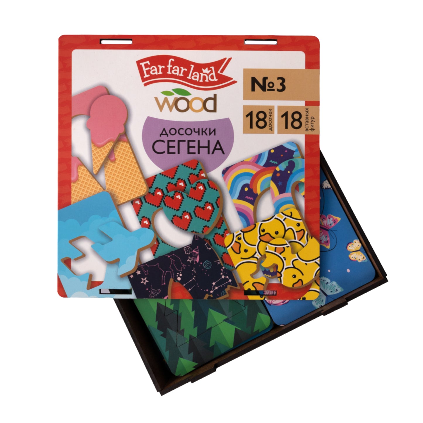 Игра настольная деревянная "Досочки Сегена" №3 (18 эл) Far far land Wood