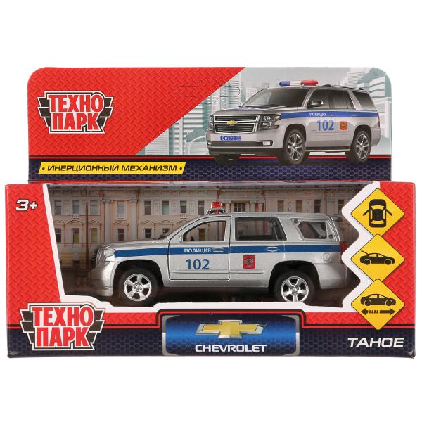 TAHOE-P 280922 Машина металл CHEVROLET TAHOE ПОЛИЦИЯ длина 12 см, двери, багаж, инерц, кор. Технопар
