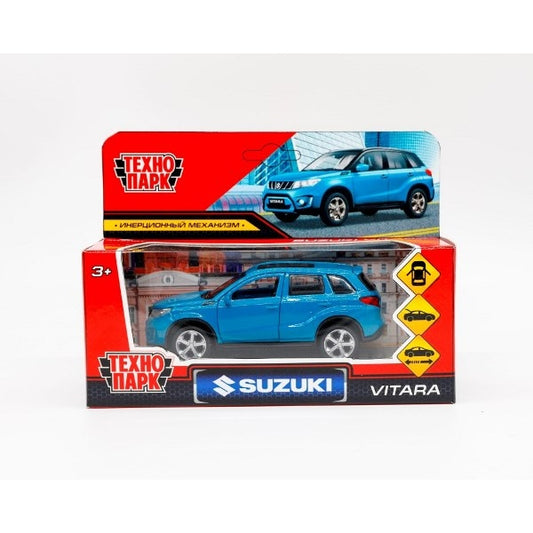 Машина металл SUZUKI VITARA S 2015 12 см, двери, багаж, инерц, СИНИЙ, кор. Технопарк в кор.2*36шт