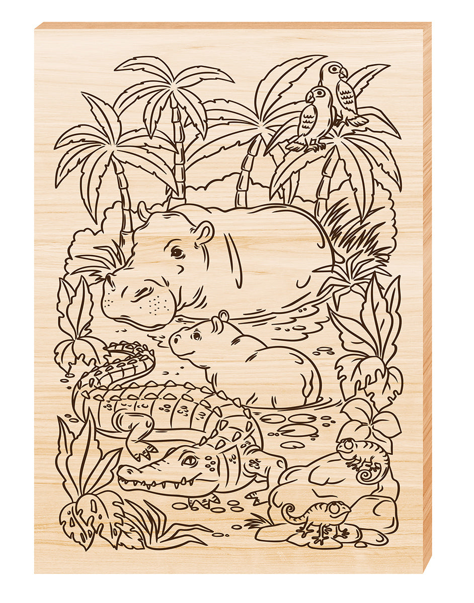 Выжигание. Доска для выжигания 1 шт "Обитатели водоема" А4 (европодвес)