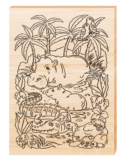 Выжигание. Доска для выжигания 1 шт "Обитатели водоема" А4 (европодвес)