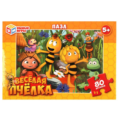 Веселая пчелка. Пазл классический в коробке. 80 pièces. 130х90х25мм. Умные игры в уп.16шт в кор.8уп
