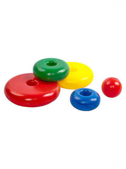 Пирамидка Малышок - 4 кольца шар из выдувной пластмассы 17см