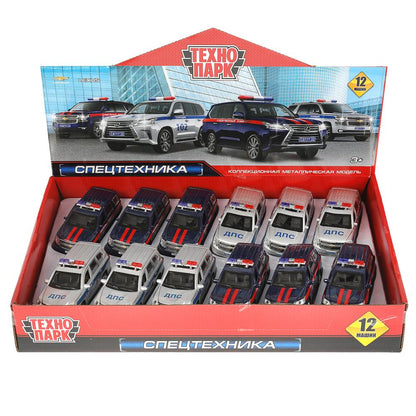 Machine en métal CHEVROLET TAHOE/LEXUS LX570 12 cm, double, bagage, moteur, assortiment. Технопарк уп-12шт в кор.6уп