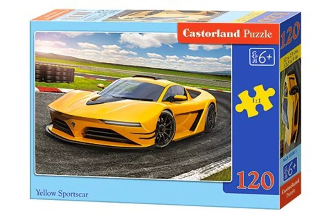 Castorland. Пазл 120 MIDI art.B-13500 "Желтый спортивный автомобиль"