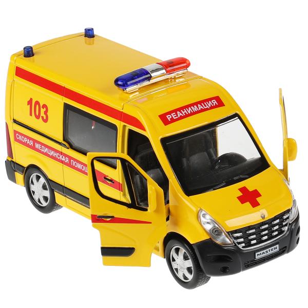 Machine en métal RENAULT MASTER РЕАНИМАЦИЯ 14 см, double, nez, инерц, кор. Parc technologique dans le cor.2*32шт