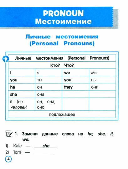 Английский язык. Местоимение. Тренажёр для начальной школы. 3-4 классы