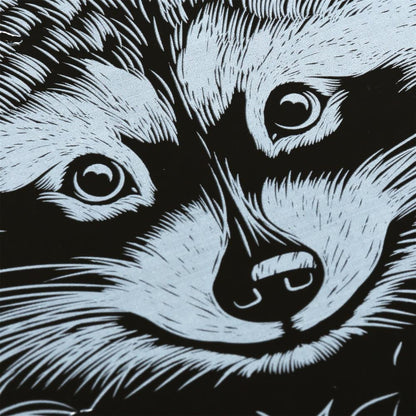 MultiArt. Gravure "Енот" 18х24 cm, art.100SCRATCHART-SILV-RACOON
