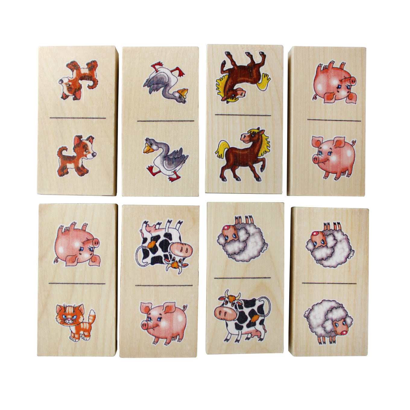 Деревянное детское домино. Жили у бабуси