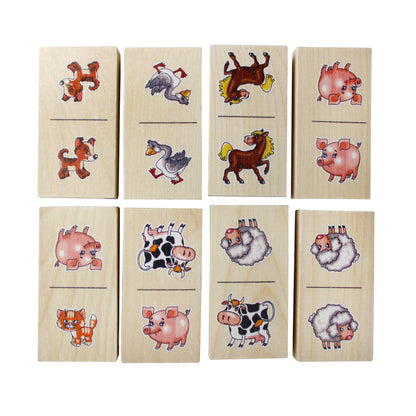 Деревянное детское домино. Жили у бабуси