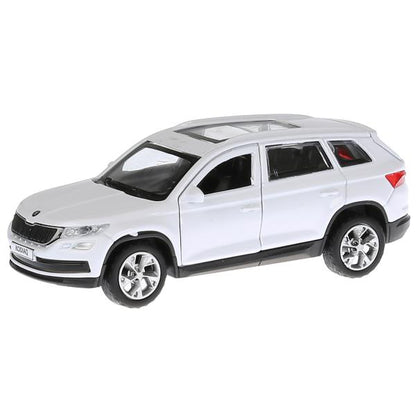 Machine en métal SKODA KODIAQ pour 12 cm, double, bagage, iner, blanc, cor. Parc technologique dans le cor.2*36шт
