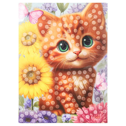 Аппликация помпонами 17*23 см котенок МУЛЬТИ АРТ в кор.100шт