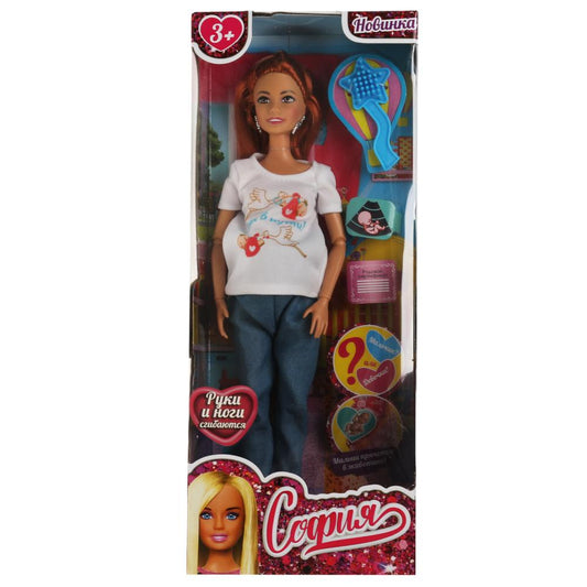 Carapuse. Porte-clés "София" 29 cm, 1 fille, chat, chat, art.66001B1-C1-S-BB