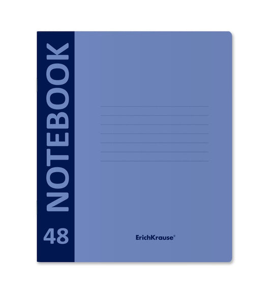 Тетрадь общая ученическая с пластиковой обложкой на скобе Erich Krause Neon, голубой, А5+, 48 листов, клетка