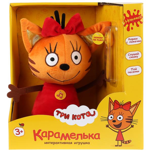 Игрушка мягкая интерактивная Три Кота карамелька, 20 см,муз. чип, в кор. МУЛЬТИ-ПУЛЬТИ в кор.6шт
